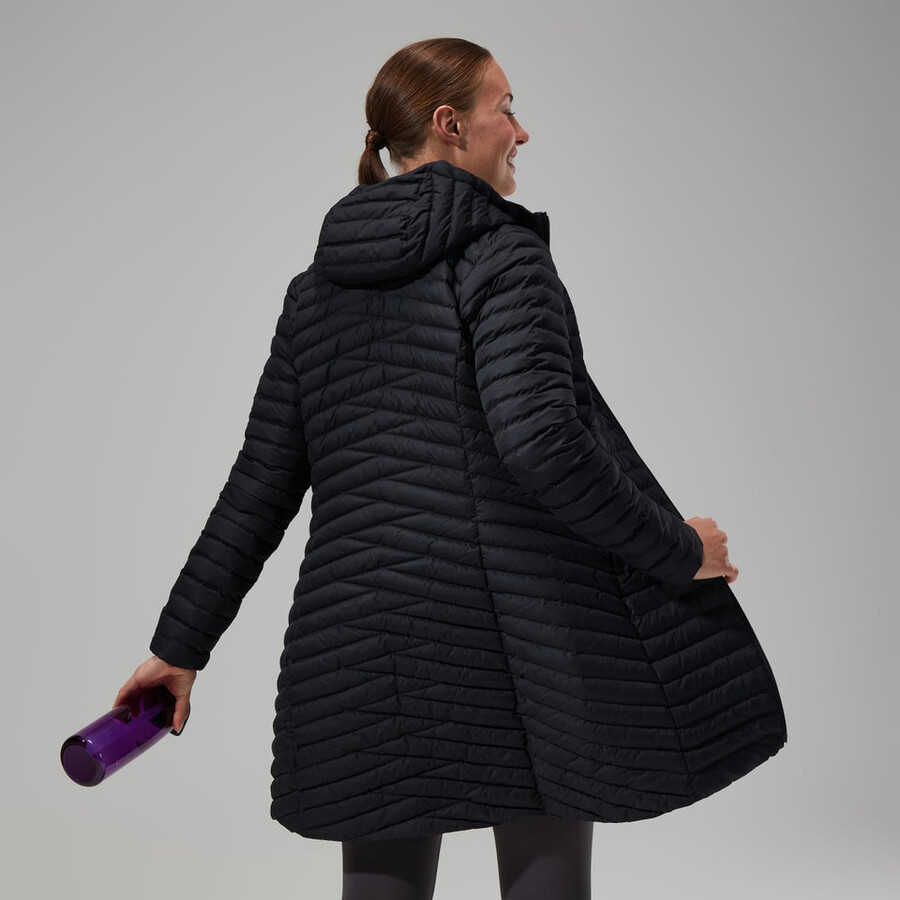 womens nula micro jacket long - black berghaus