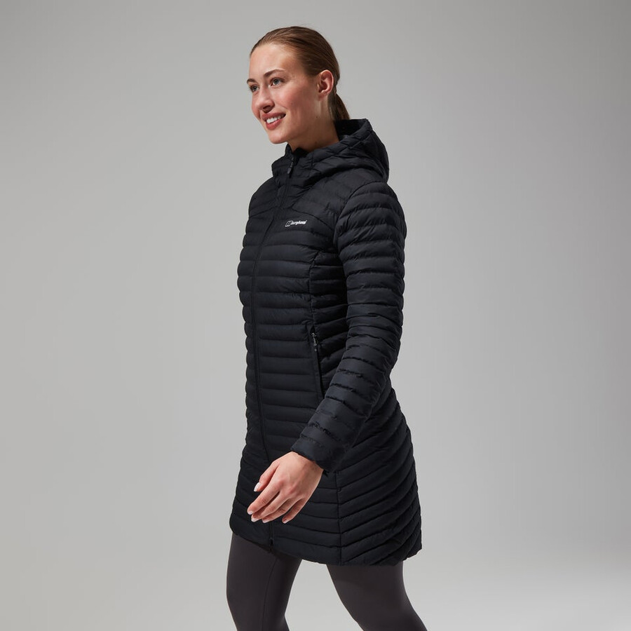womens nula micro jacket long - black berghaus