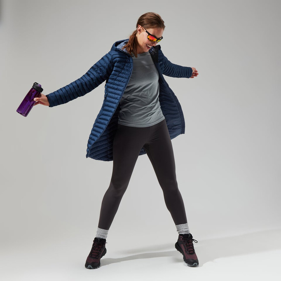 womens nula micro jacket long - dark blue berghaus