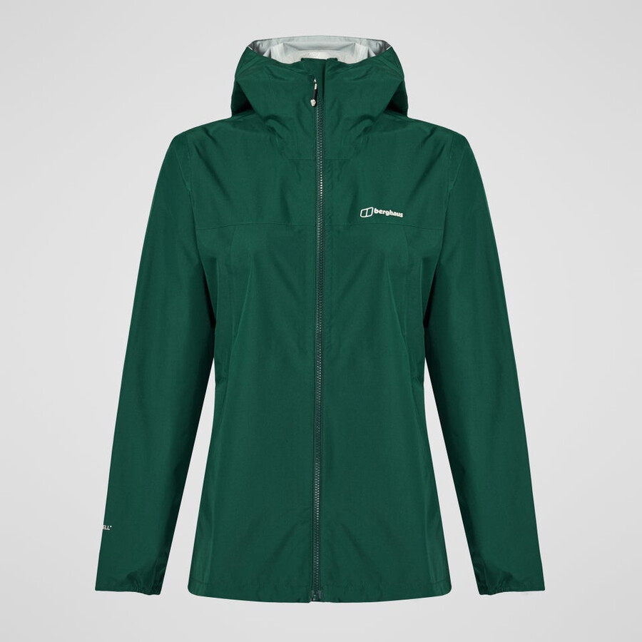 womens deluge pro 3.0 waterproof jacket - green berghaus