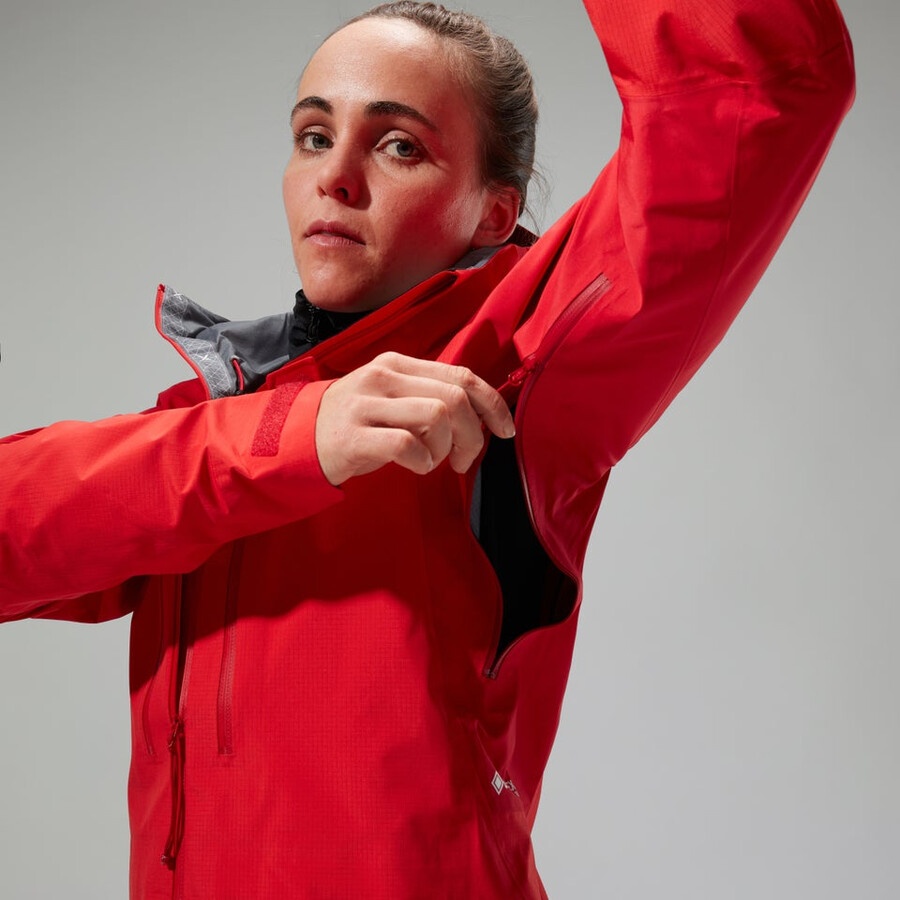womens mtn guide alpine pro gore-tex jacket - red berghaus