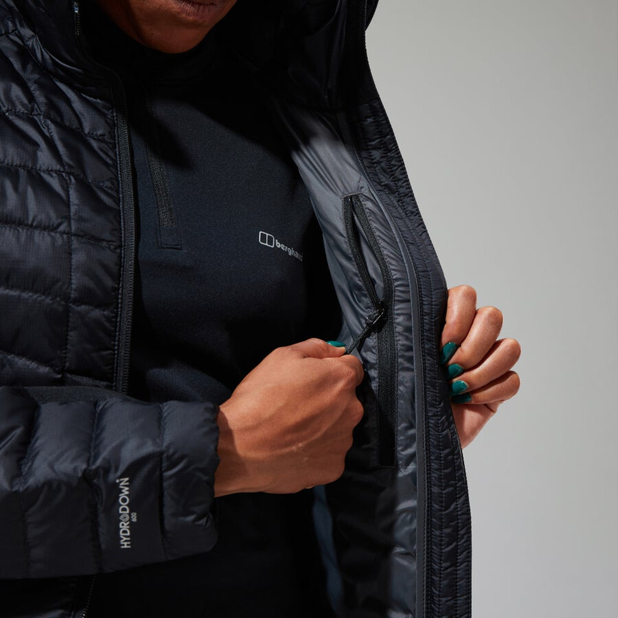 womens tephra 2.0 hooded insulated jacket black berghaus