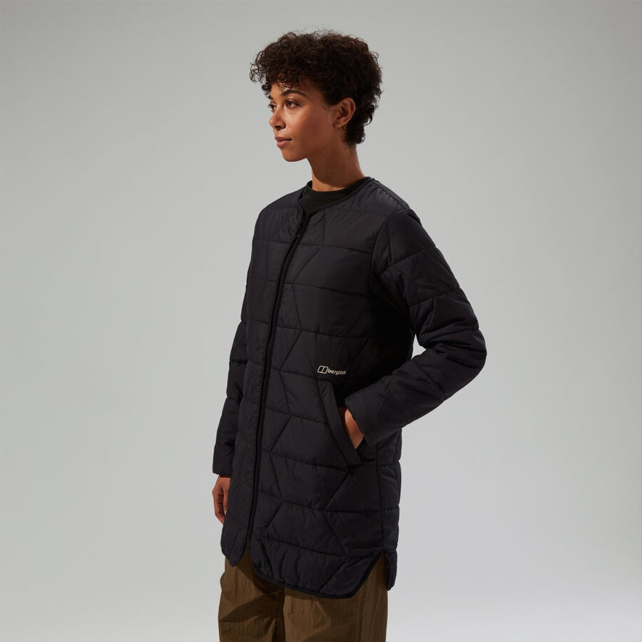 womens netherdene quilted insulated jacket - black berghaus