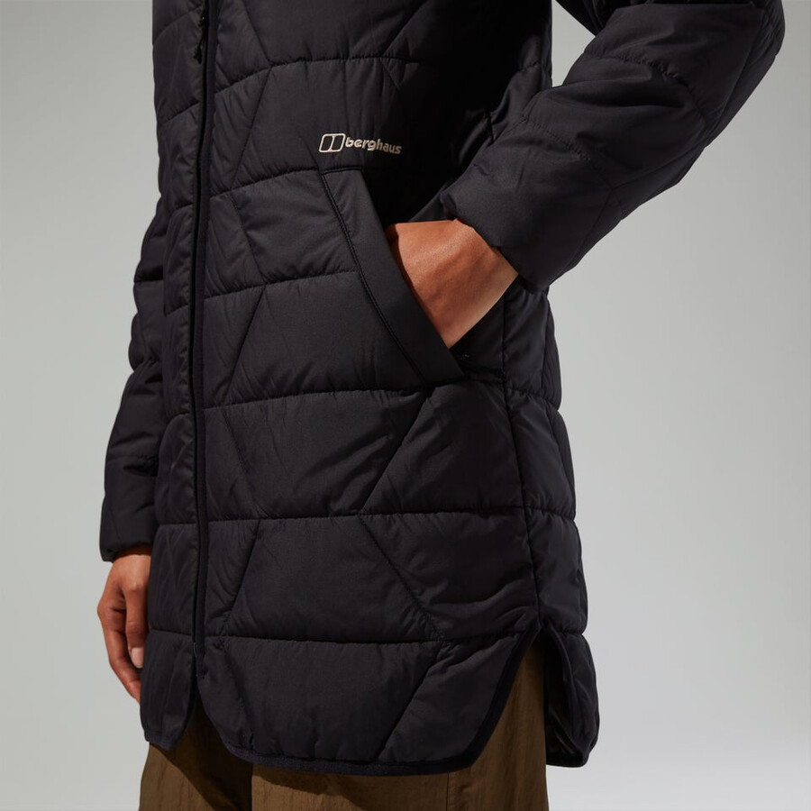 womens netherdene quilted insulated jacket - black berghaus