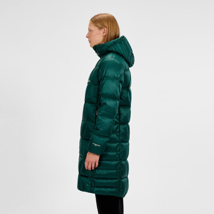womens explorer long down jacket - green berghaus