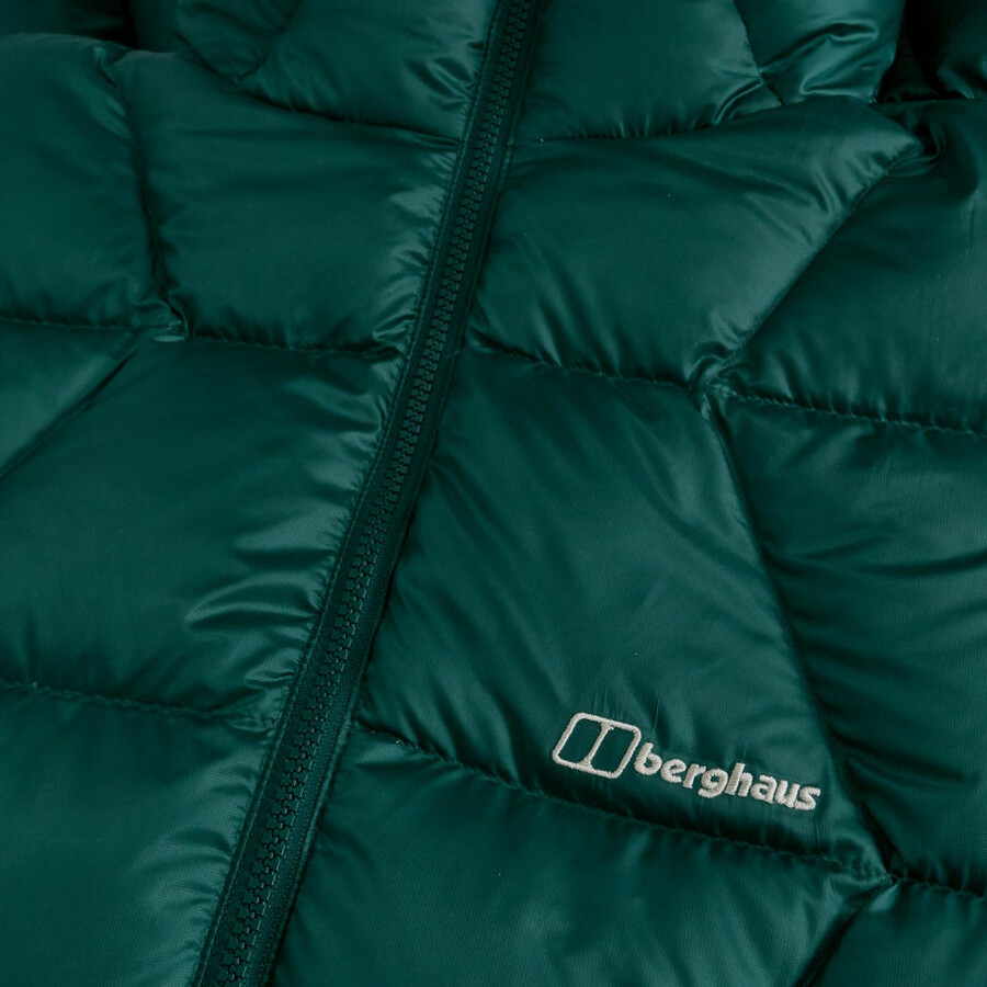 womens explorer long down jacket - green berghaus