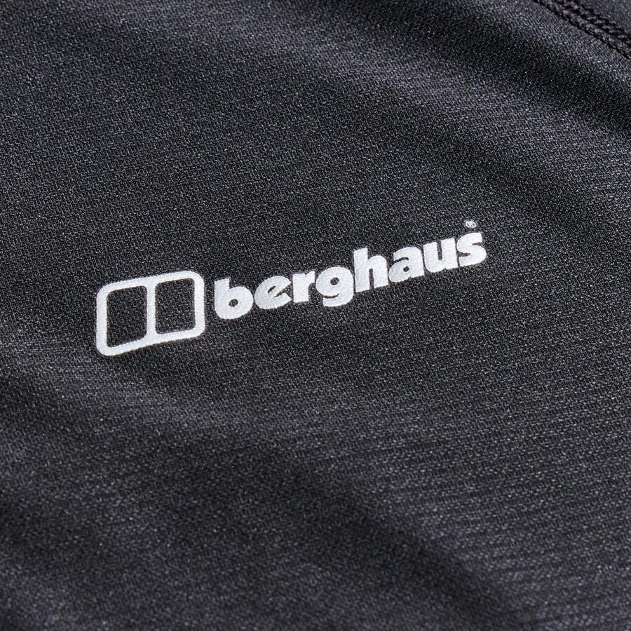 womens 247 tech tee long sleeve half zip - black berghaus