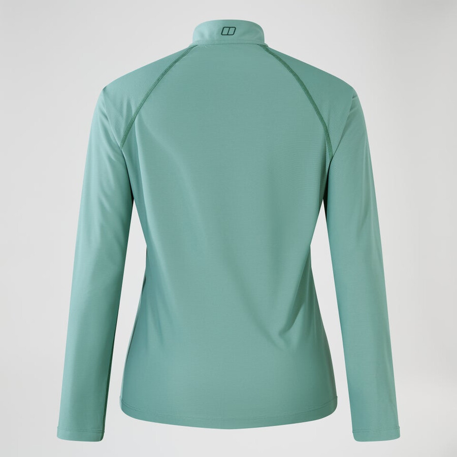 womens 247 half zip long sleeve tech tee - green berghaus