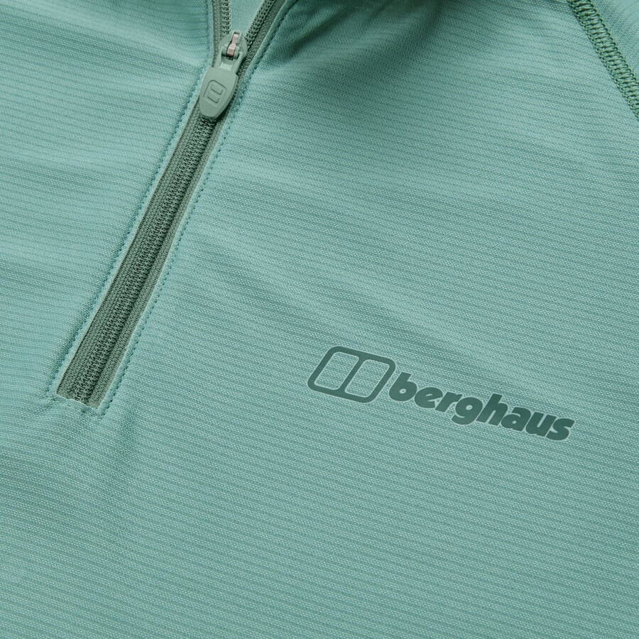 womens 247 half zip long sleeve tech tee - green berghaus