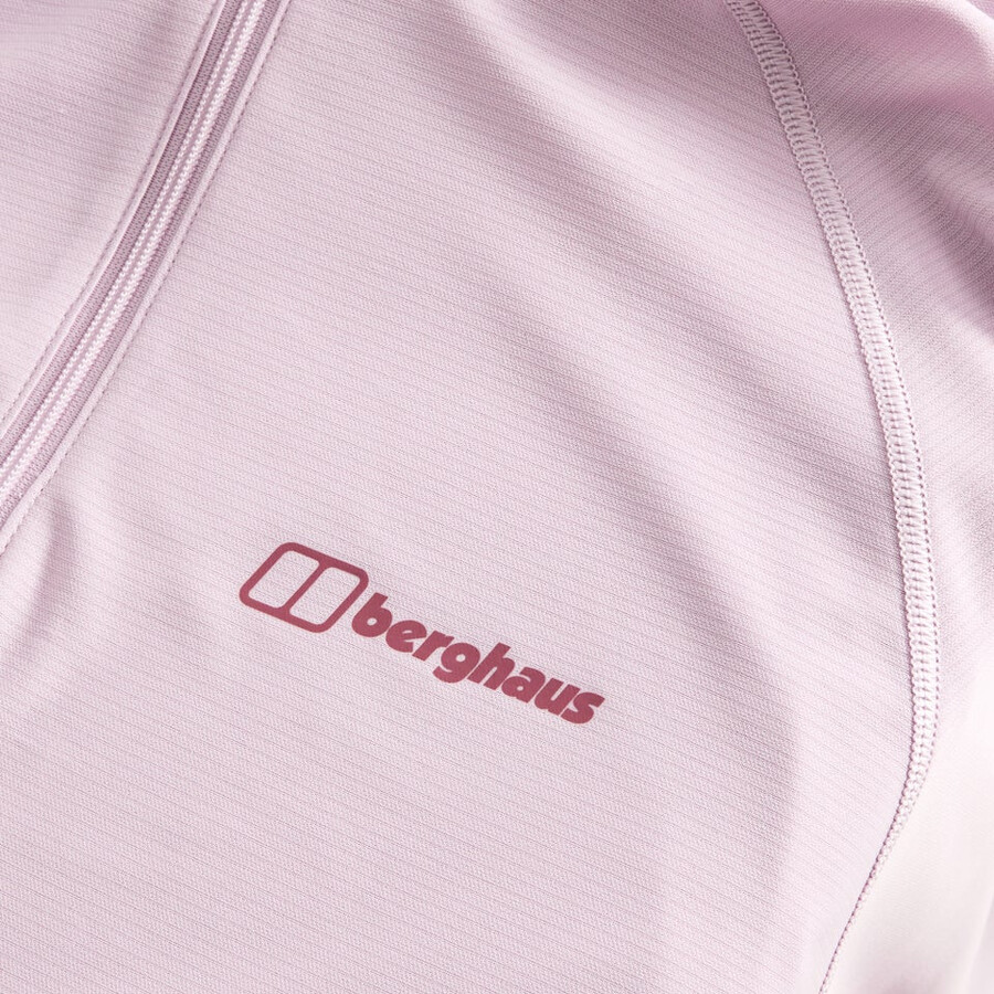 womens 247 half zip long sleeve tech tee - pink berghaus