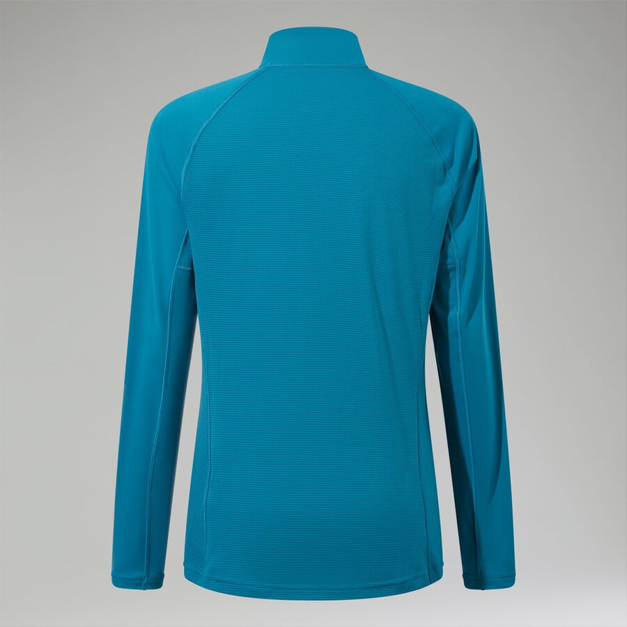 womens 247 half zip maternity long sleeve tech tee - turquoise berghaus