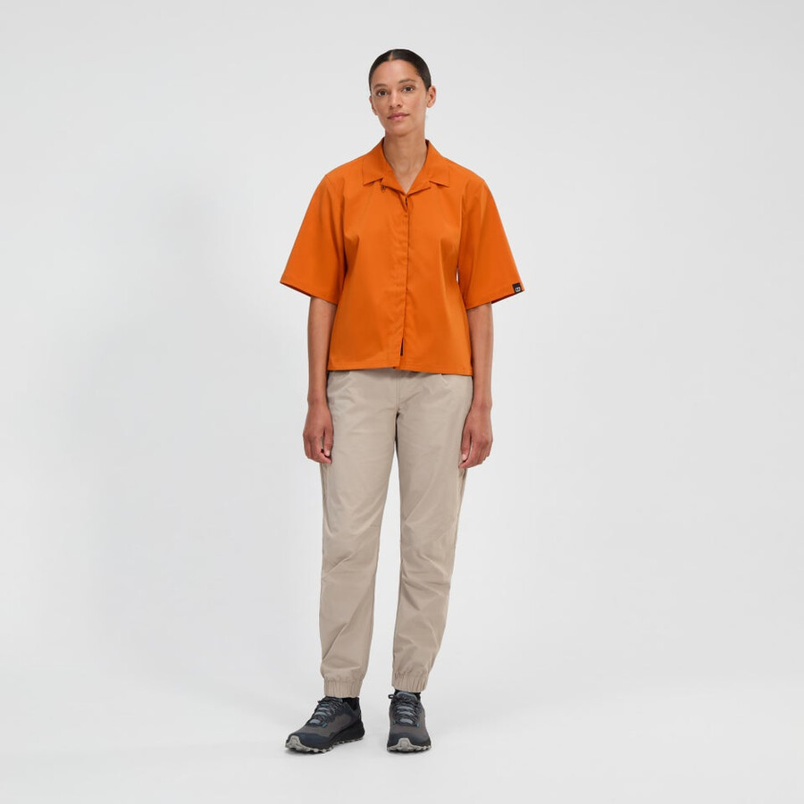 womens explorer short sleeve overshirt - orange berghaus
