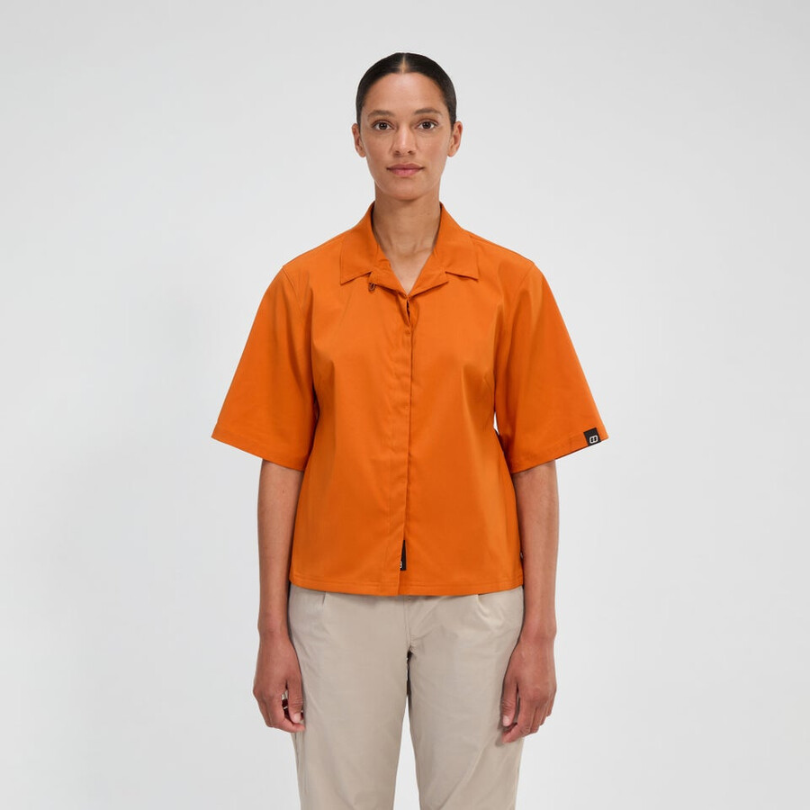 womens explorer short sleeve overshirt - orange berghaus