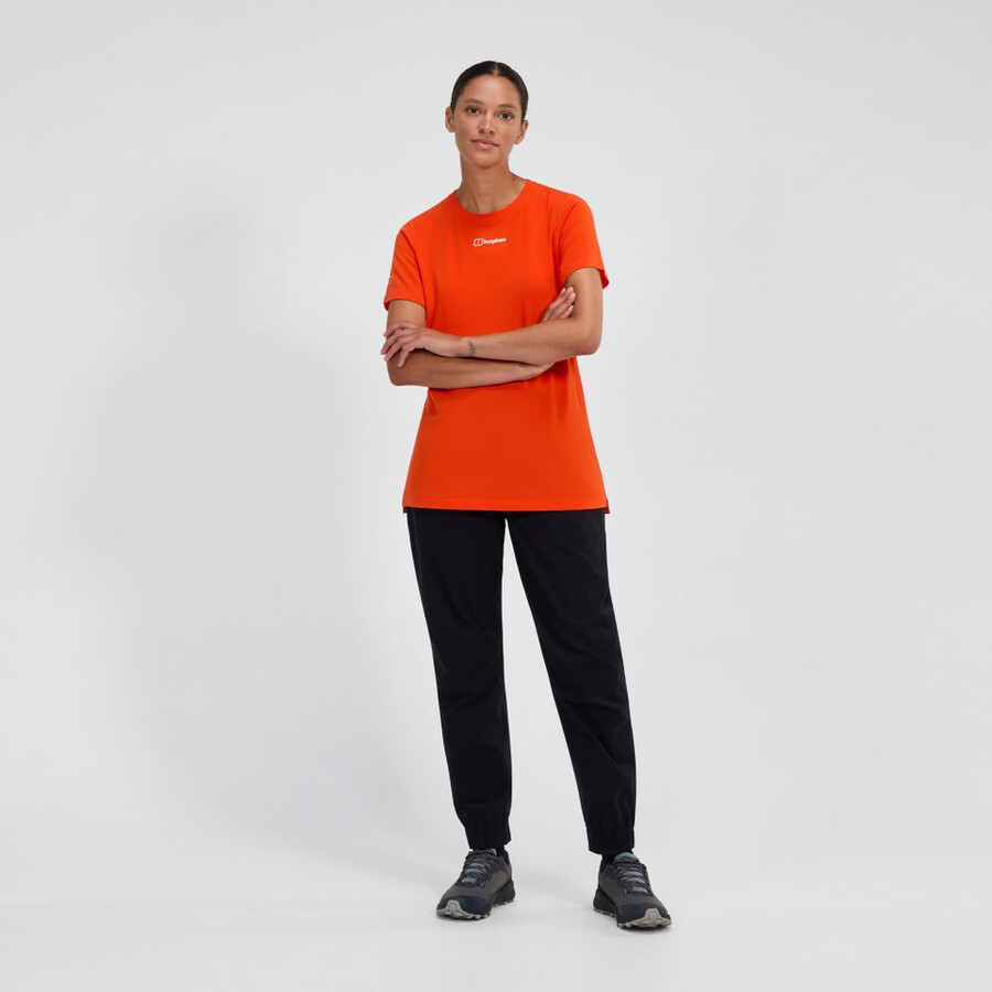 womens berghaus delta short sleeve tech tee - orange berghaus