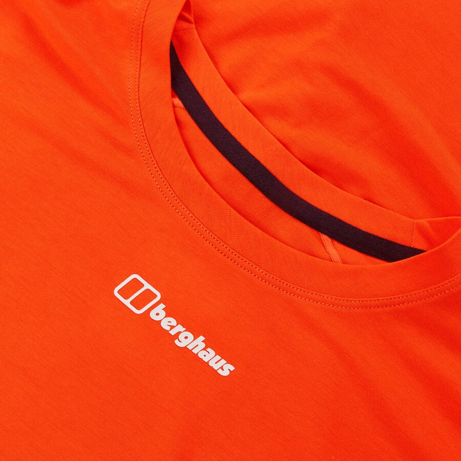 womens berghaus delta short sleeve tech tee - orange berghaus