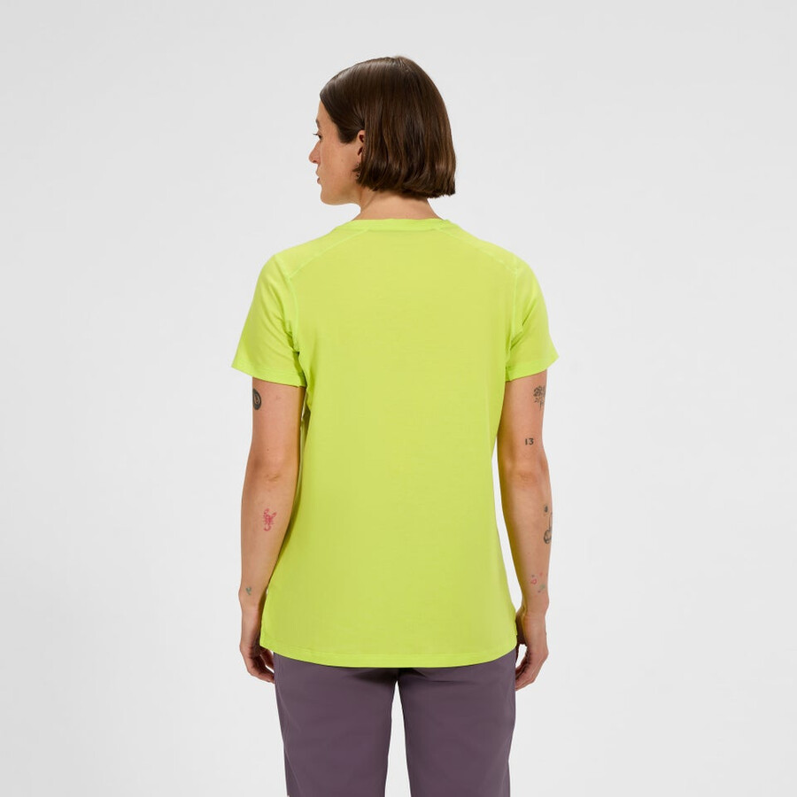 womens delta short sleeves tech tee - yellow berghaus