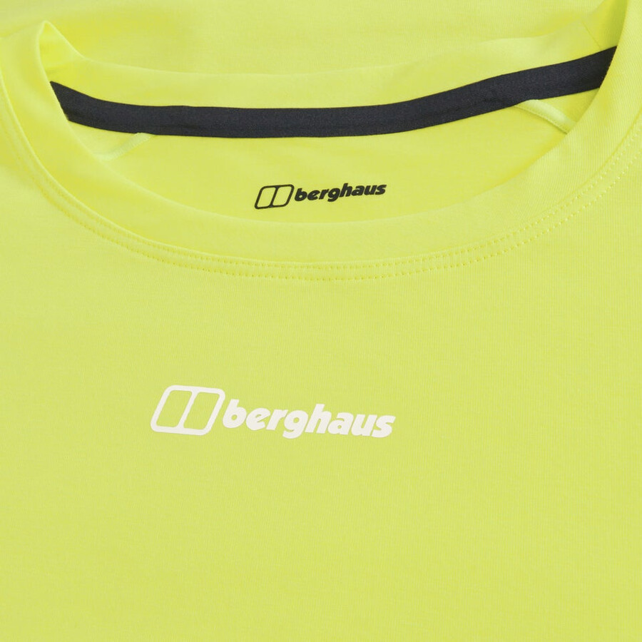 womens delta short sleeves tech tee - yellow berghaus