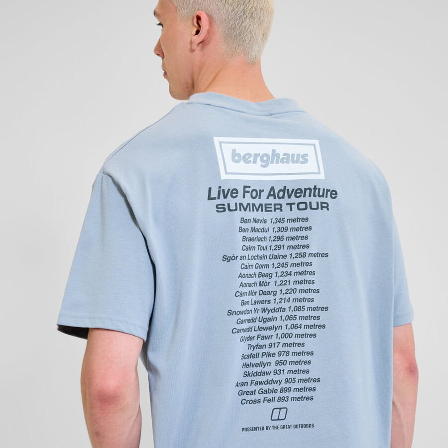 unisex adventure tour tee - grey blue berghaus