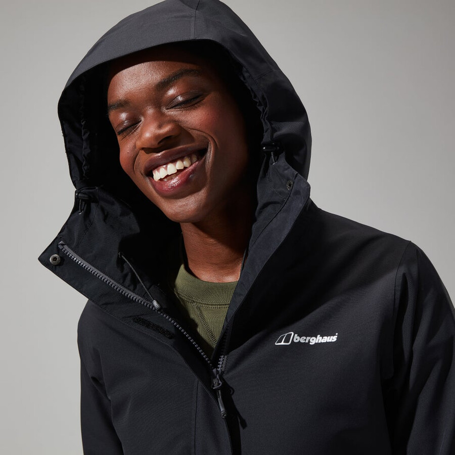 womens omeara long jacket - black berghaus