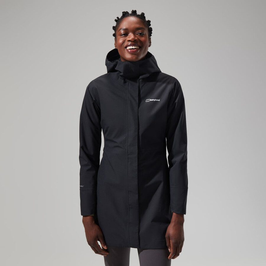 womens omeara long jacket - black berghaus