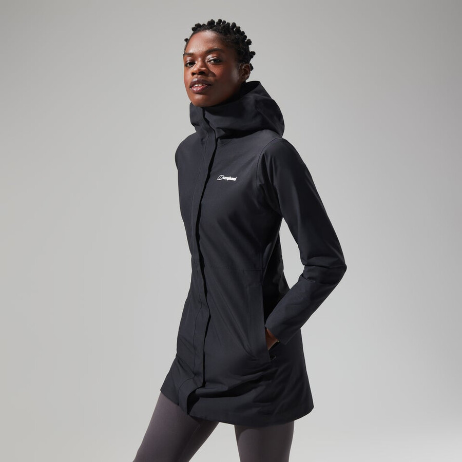 womens omeara long jacket - black berghaus