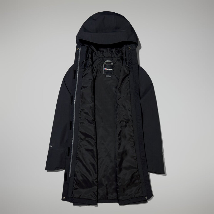 womens omeara long jacket - black berghaus