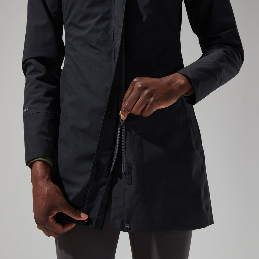 womens omeara long jacket - black berghaus