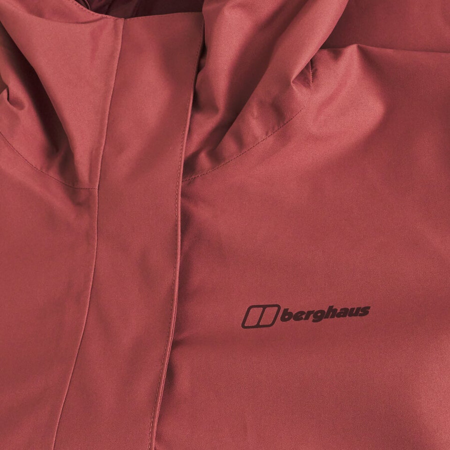 womens omeara long waterproof jacket - red berghaus