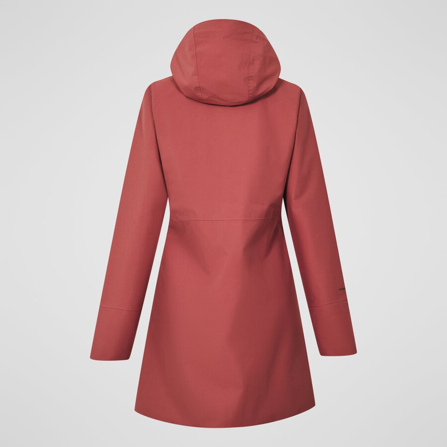 womens omeara long waterproof jacket - red berghaus