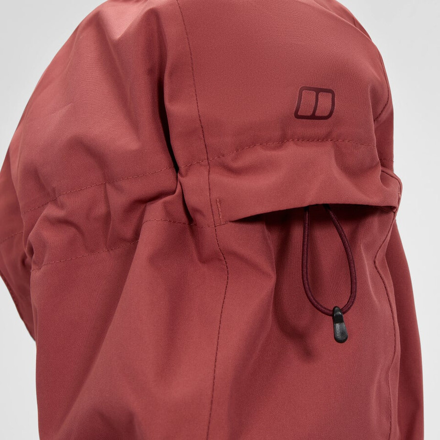 womens omeara long waterproof jacket - red berghaus