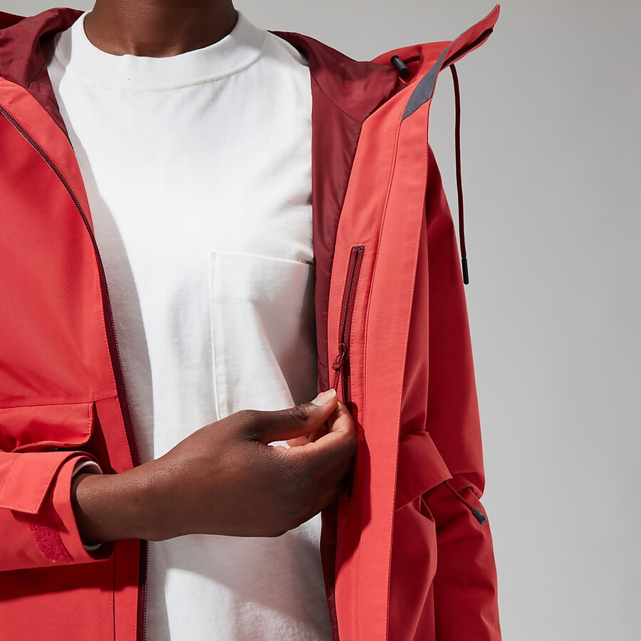 womens highraise gore-tex jacket - red berghaus