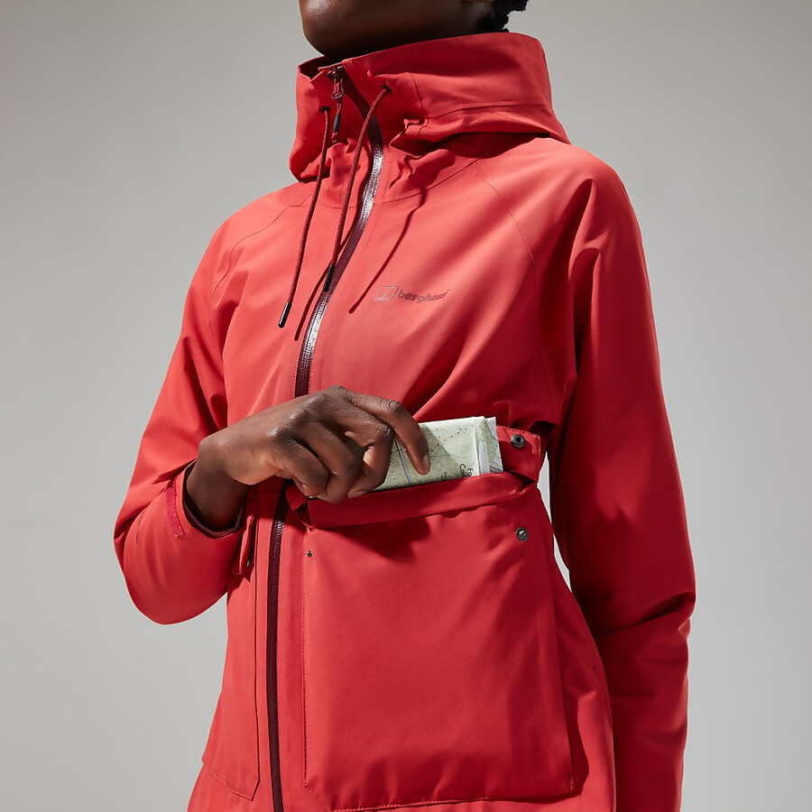 womens highraise gore-tex jacket - red berghaus