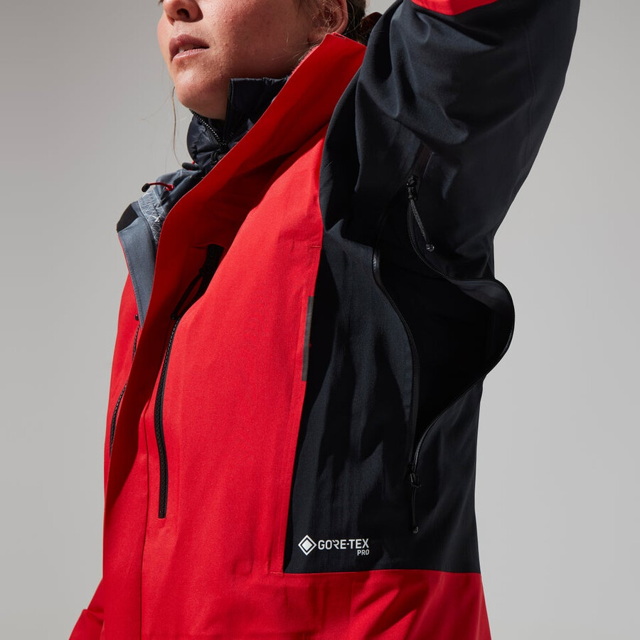 womens mtn guide gore-tex pro jacket - redblack berghaus