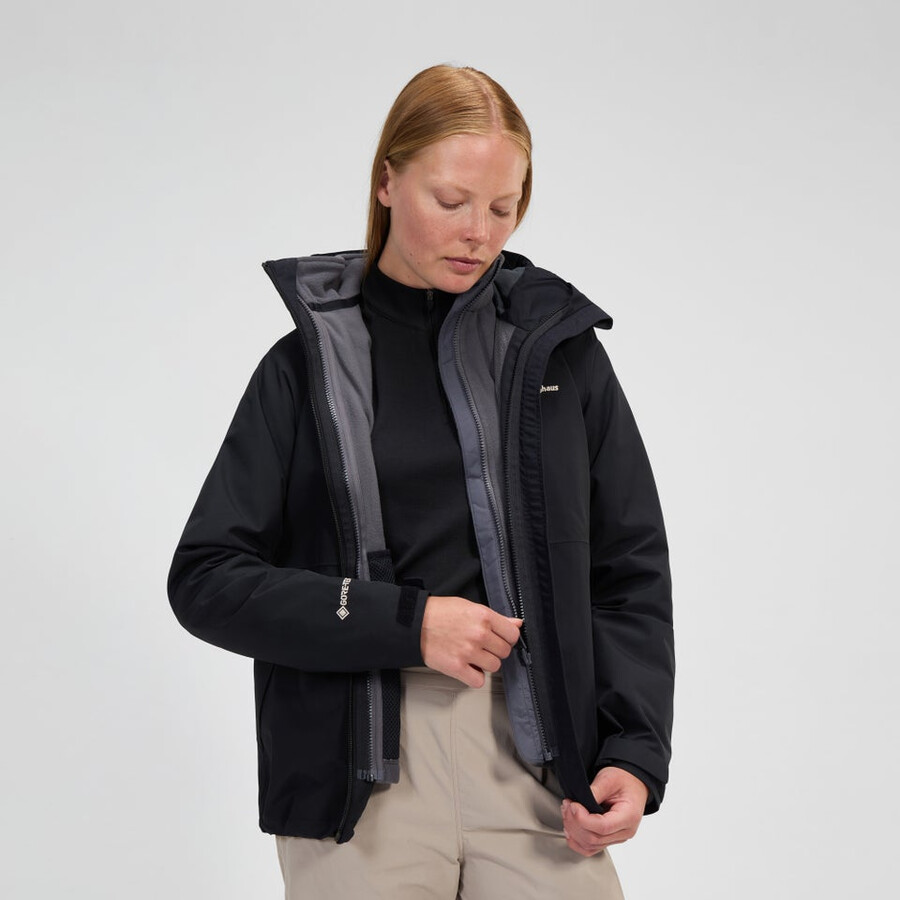 womens bramblfell gemini gore-tex waterproof 3in1 jacket - black berghaus