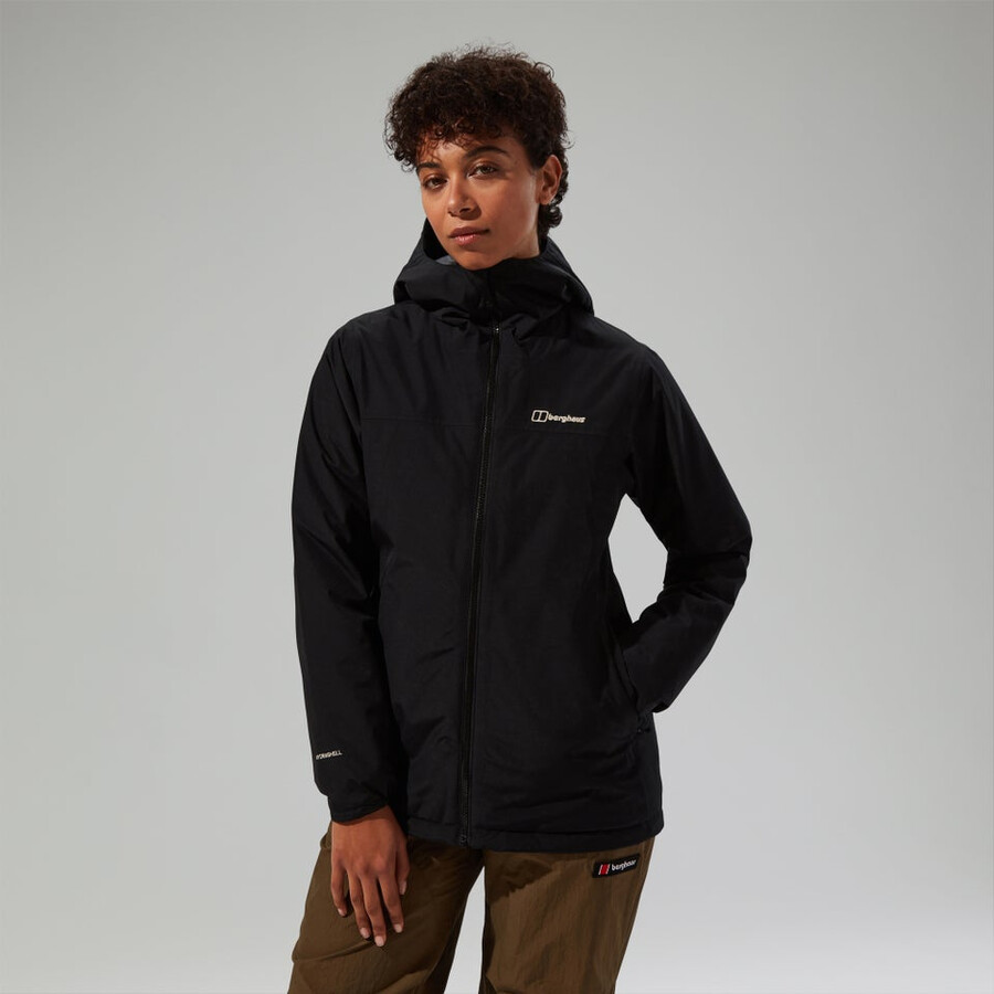 womens deluge pro 3.0 insulated waterproof jacket - black berghaus