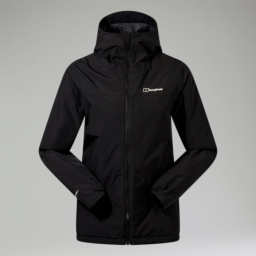 womens deluge pro 3.0 insulated waterproof jacket - black berghaus