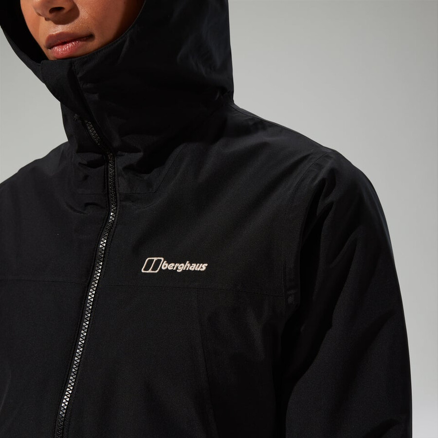 womens deluge pro 3.0 insulated waterproof jacket - black berghaus
