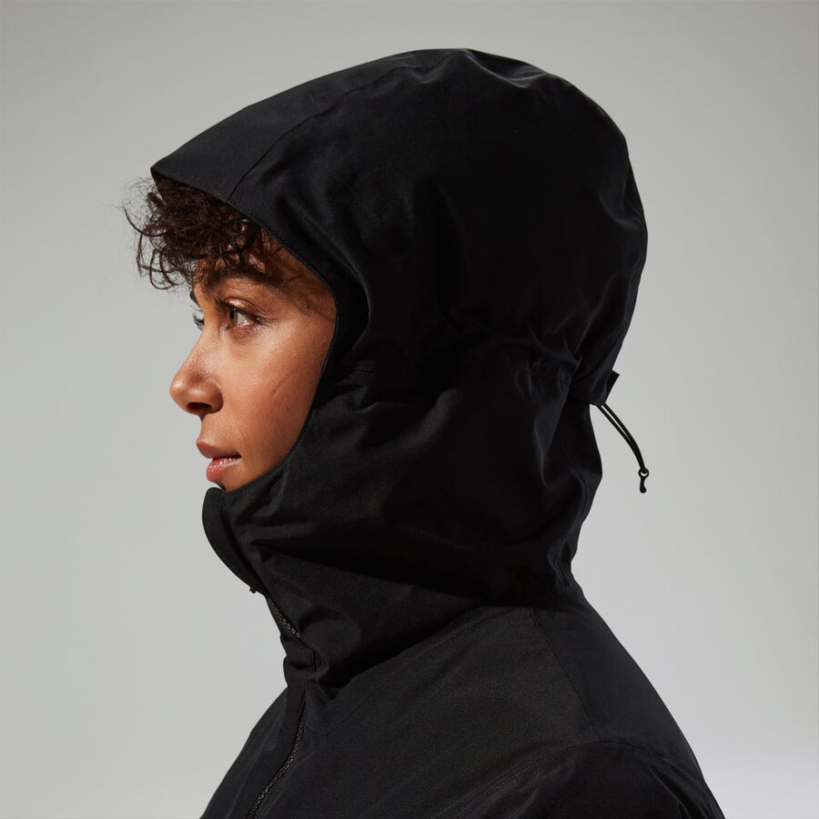 womens deluge pro 3.0 insulated waterproof jacket - black berghaus