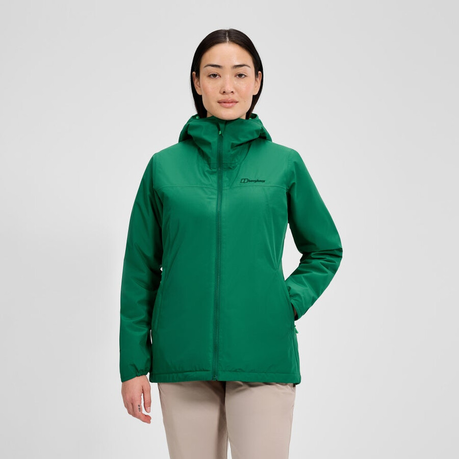 womens deluge pro 3.0 insulated jacket - green berghaus