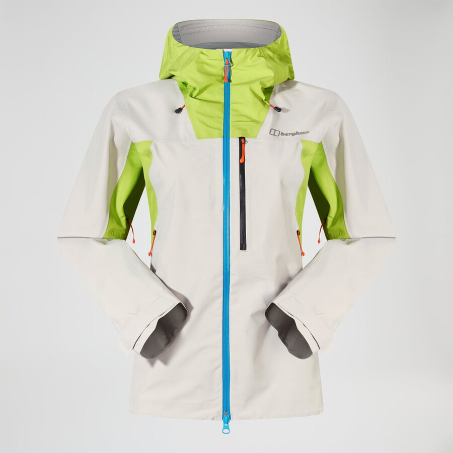 womens ridge-seeker gore-tex waterproof jacket - greyyellow berghaus