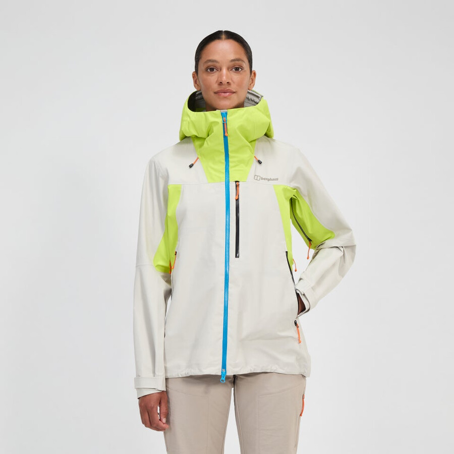 womens ridge-seeker gore-tex waterproof jacket - greyyellow berghaus