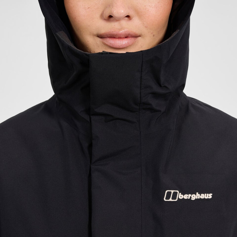 womens ashberry gore-tex down parka - black berghaus