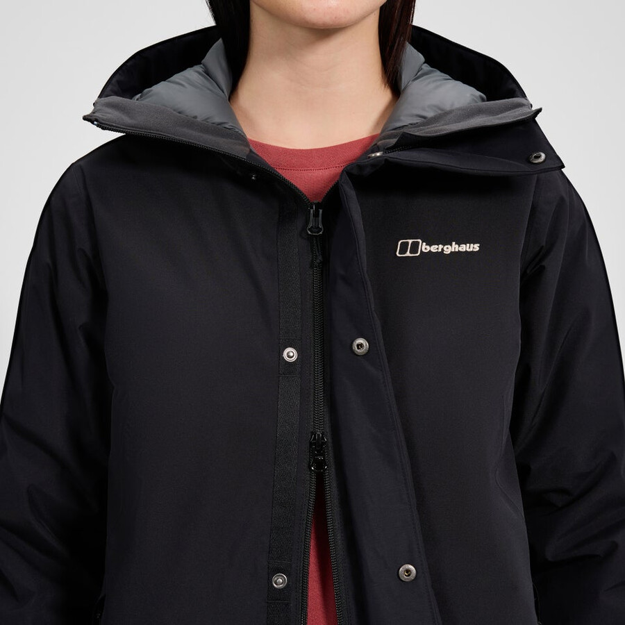 womens ashberry gore-tex down parka - black berghaus