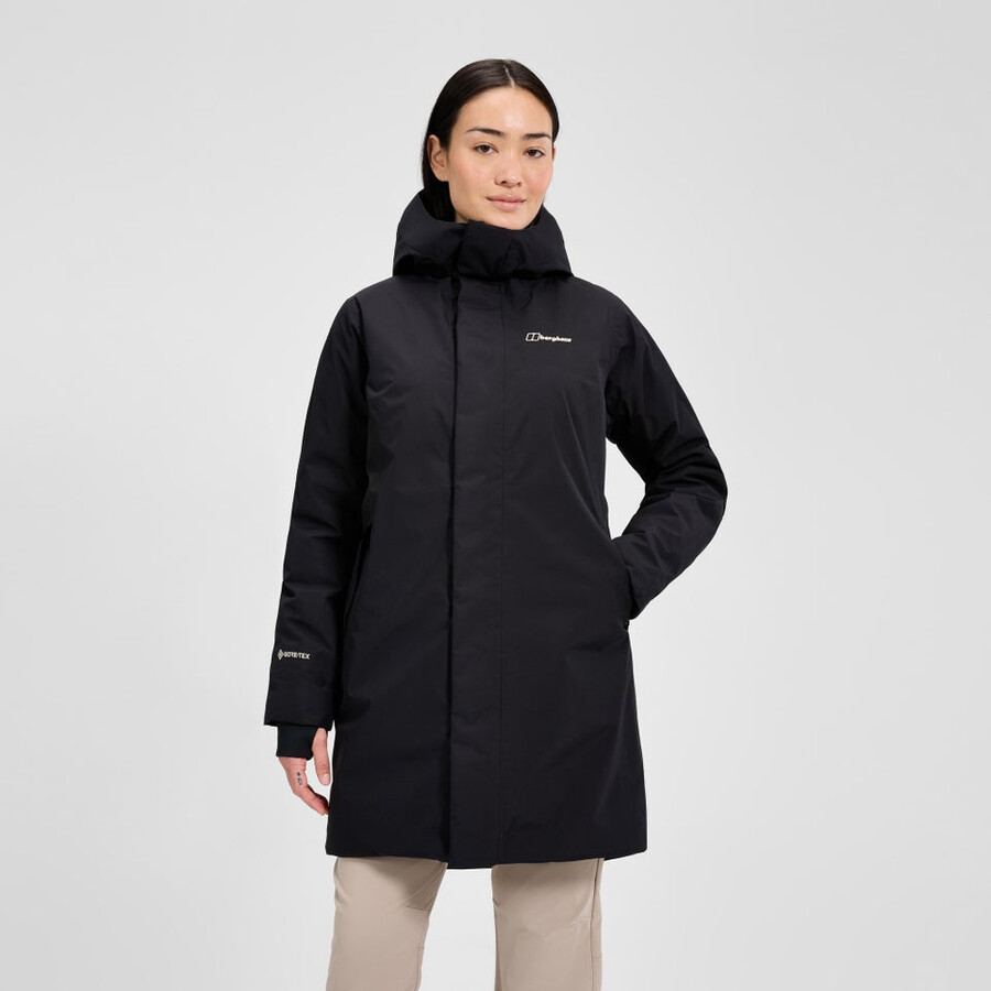 womens ashberry gore-tex down parka - black berghaus