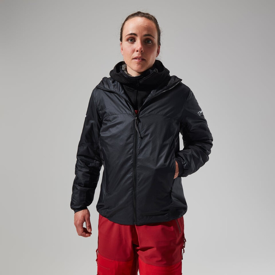 womens mtn arete lb synthetic hoody - blackgrey berghaus