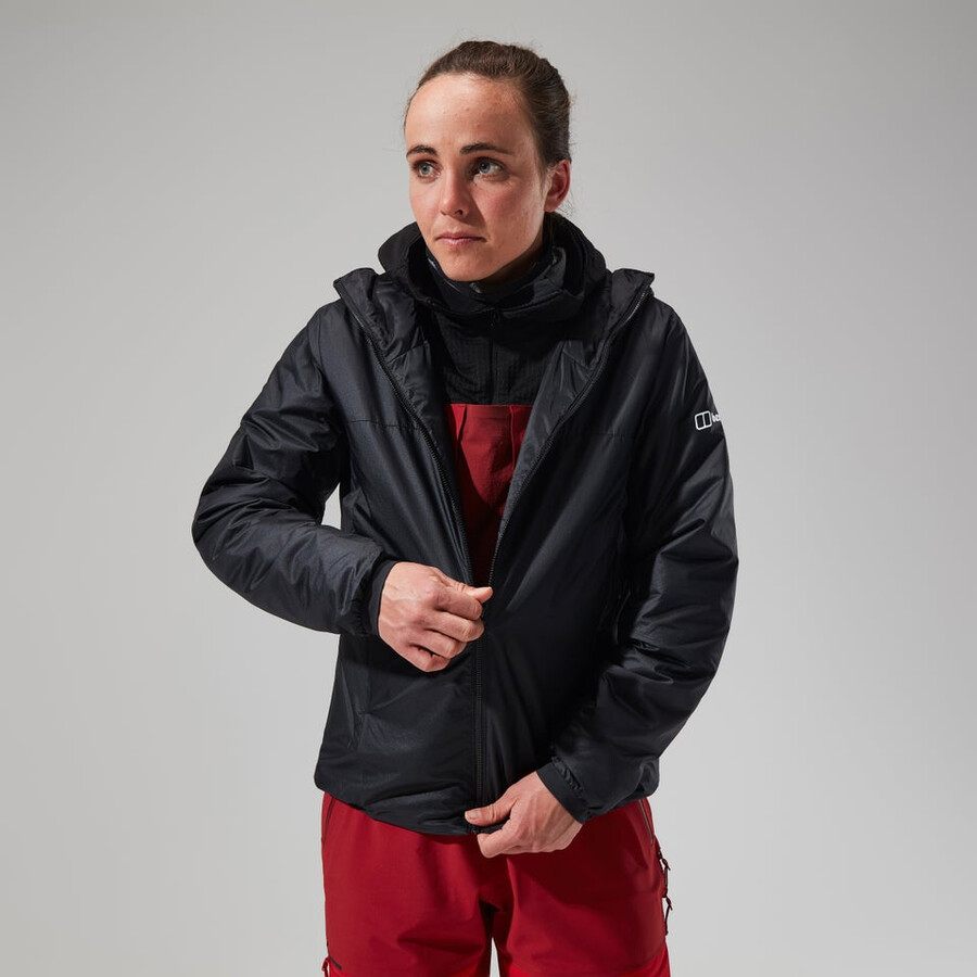 womens mtn arete lb synthetic hoody - blackgrey berghaus