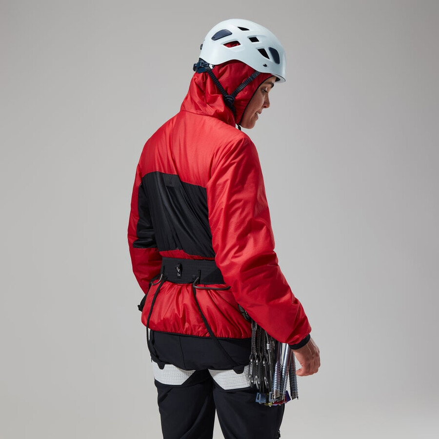 womens mtn arete lb synthetic hoody - redblack berghaus