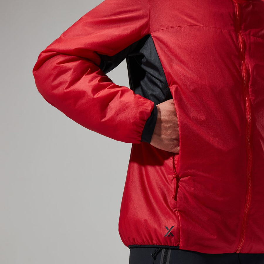 womens mtn arete lb synthetic hoody - redblack berghaus