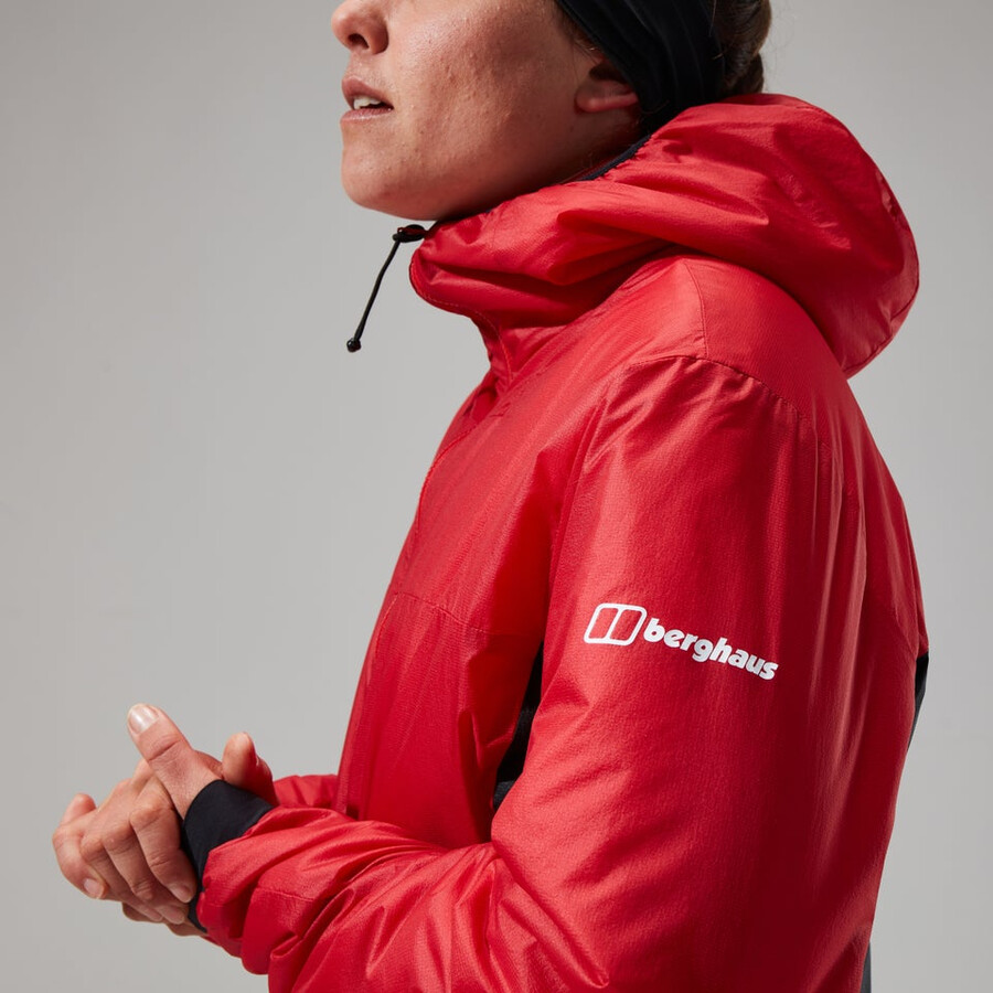 womens mtn arete lb synthetic hoody - redblack berghaus