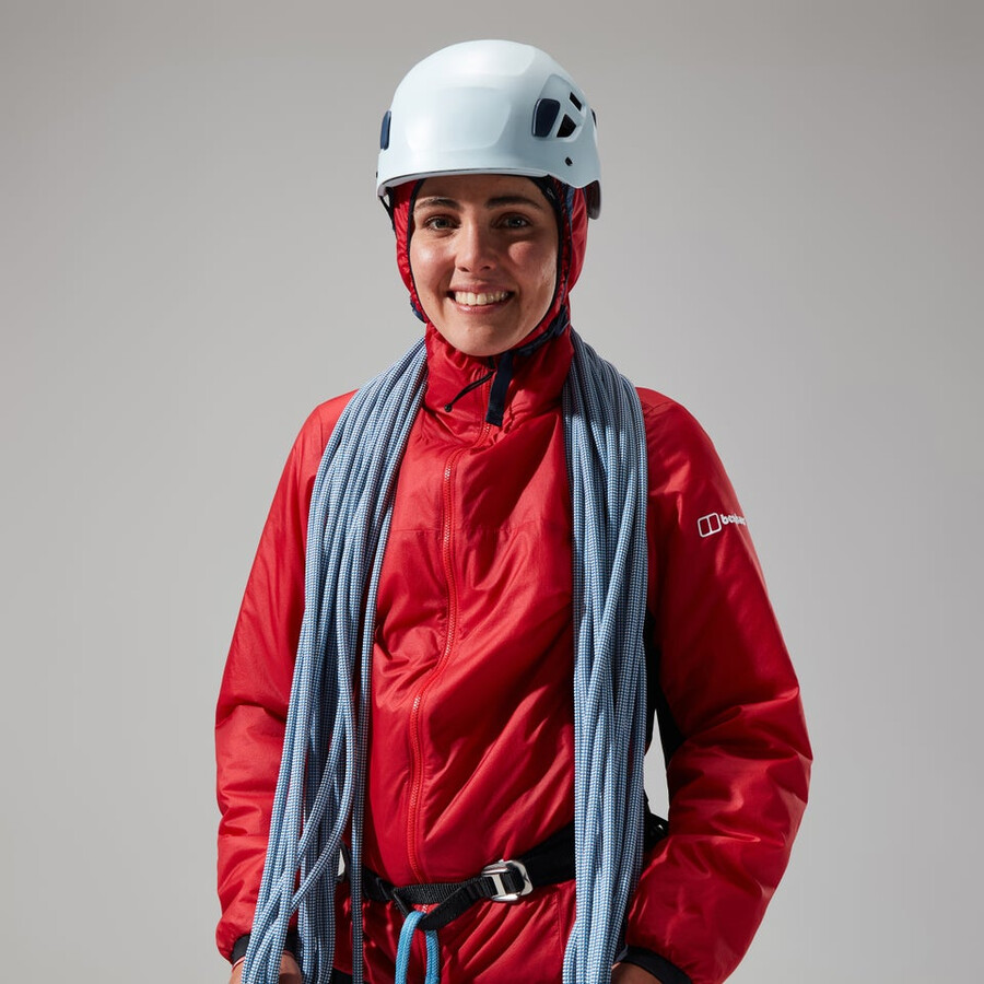 womens mtn arete lb synthetic hoody - redblack berghaus